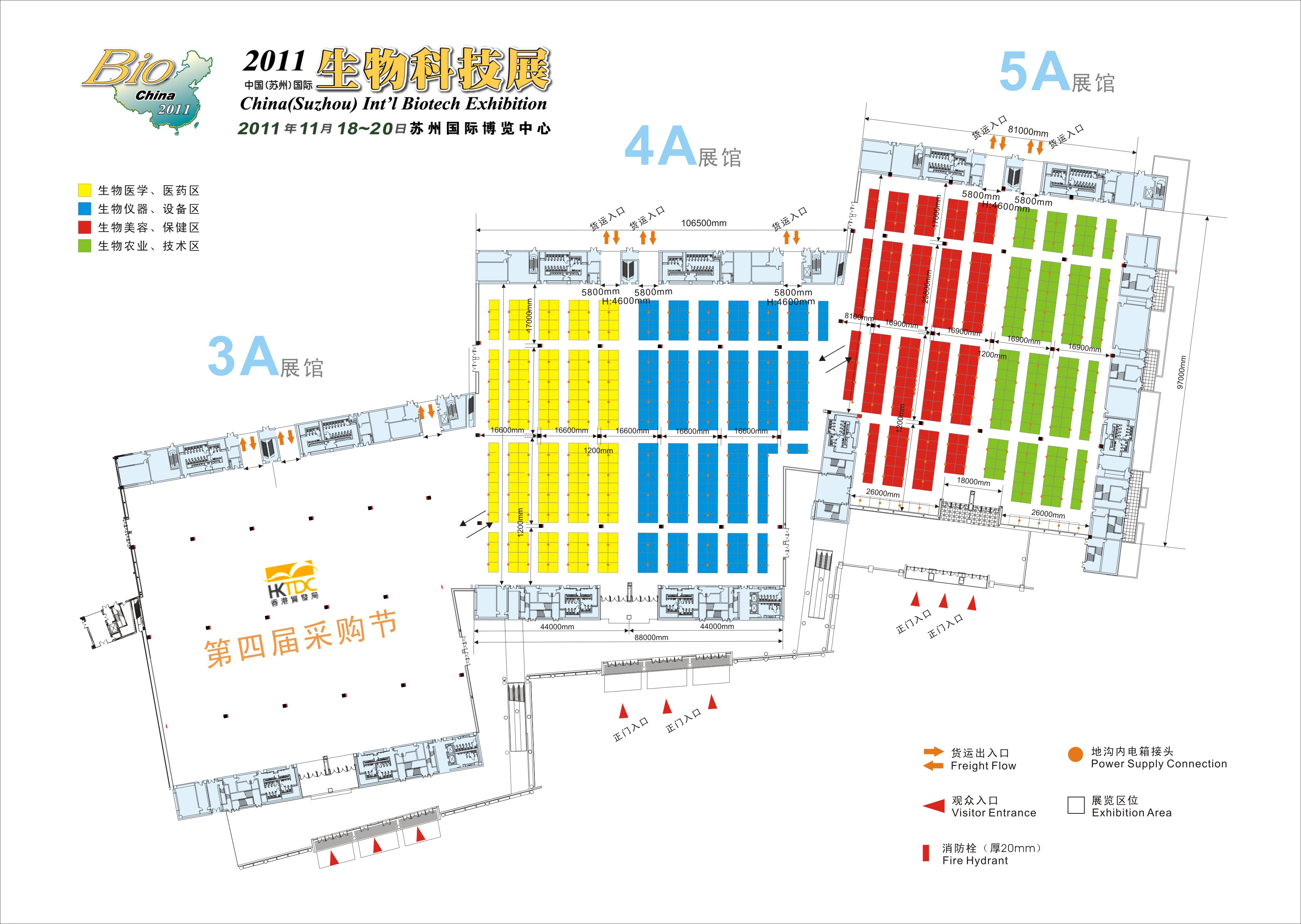 2011中国(苏州)国际生物科技展的平面图