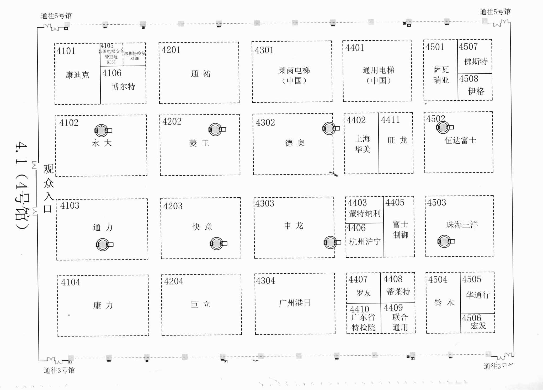 2012中国国际电梯展览会的平面图