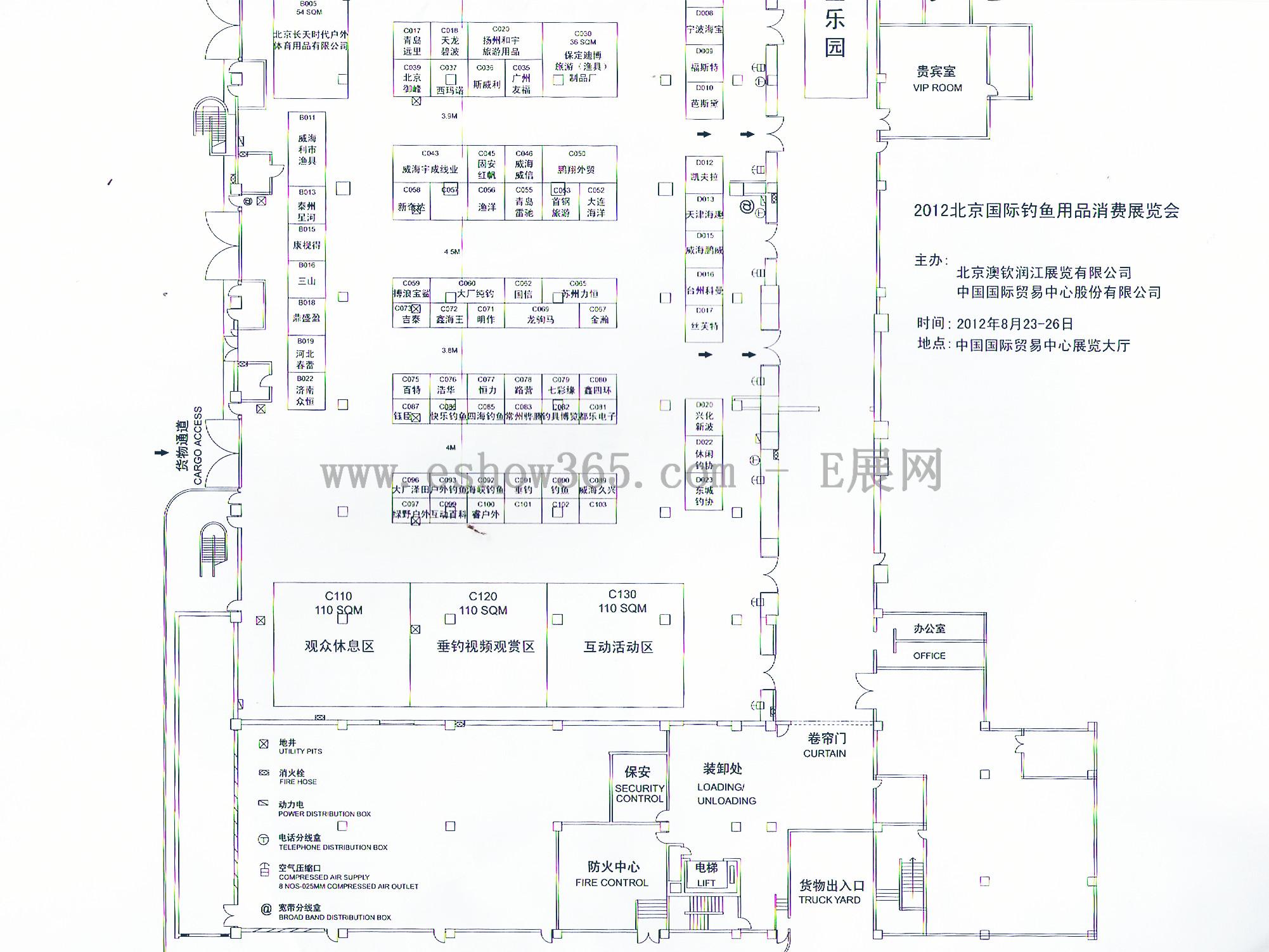 2012国际钓鱼用品消费（北京）展览会的平面图