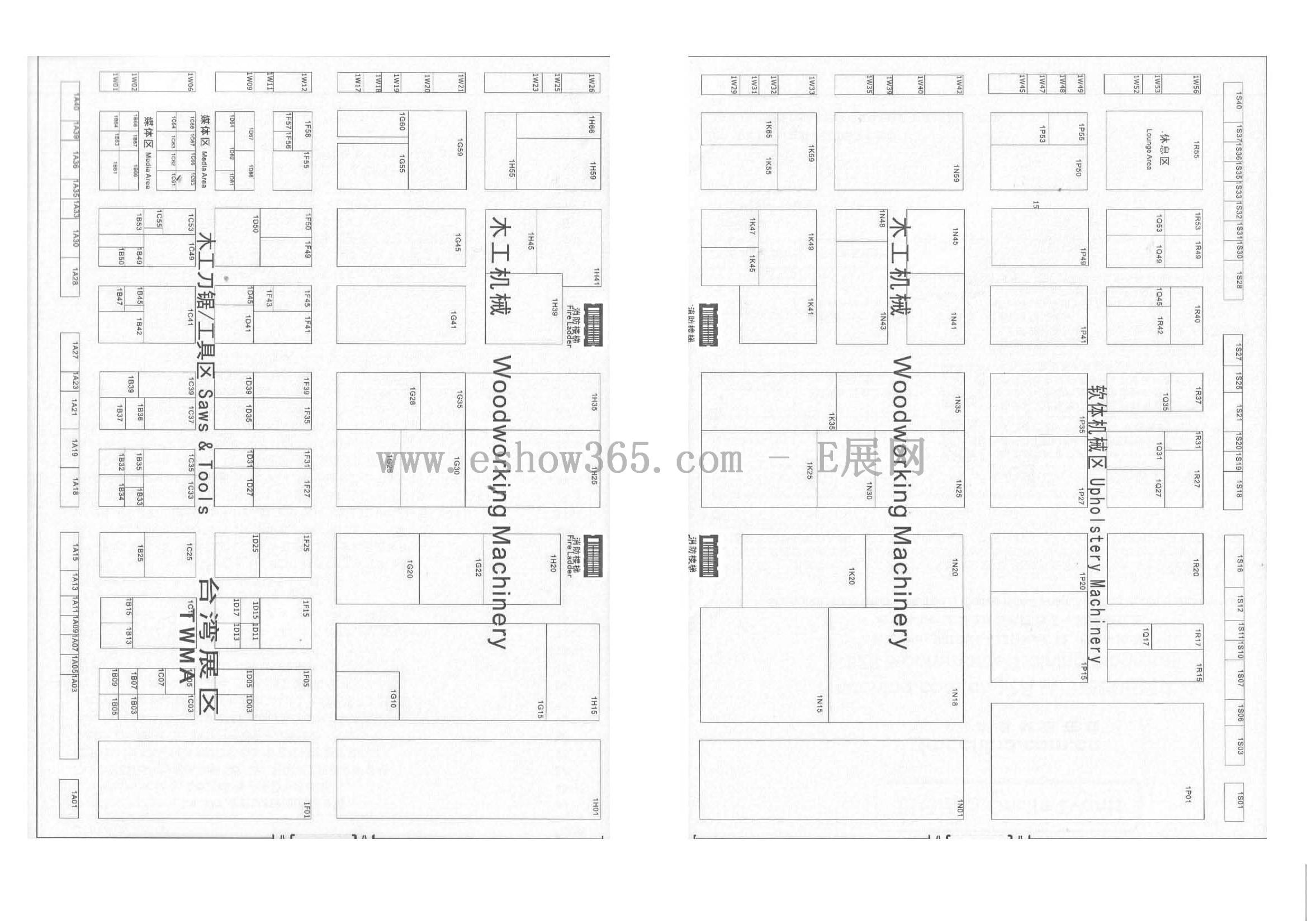 第十八届中国国际家具生产设备及原辅材料展览会的平面图