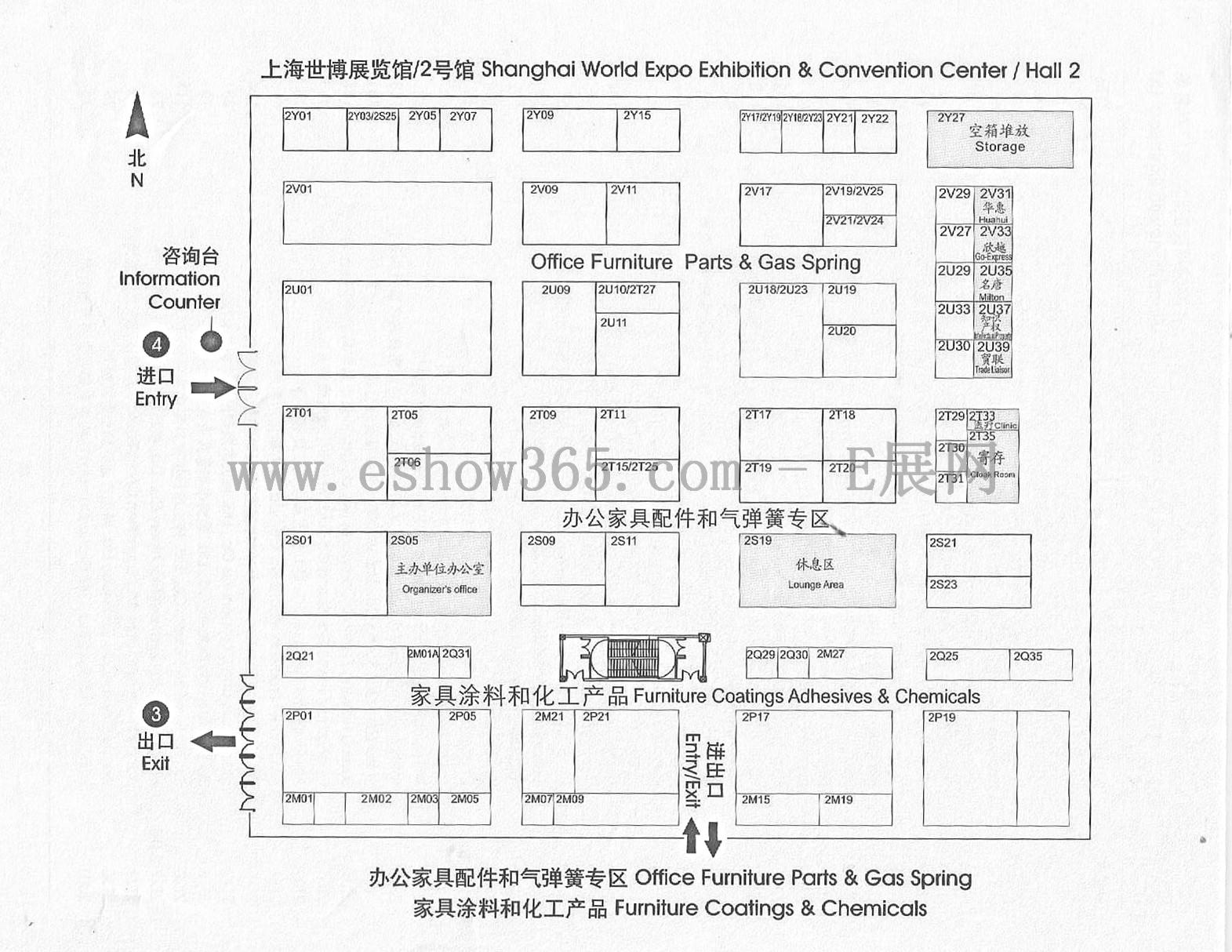 第十八届中国国际家具生产设备及原辅材料展览会的平面图