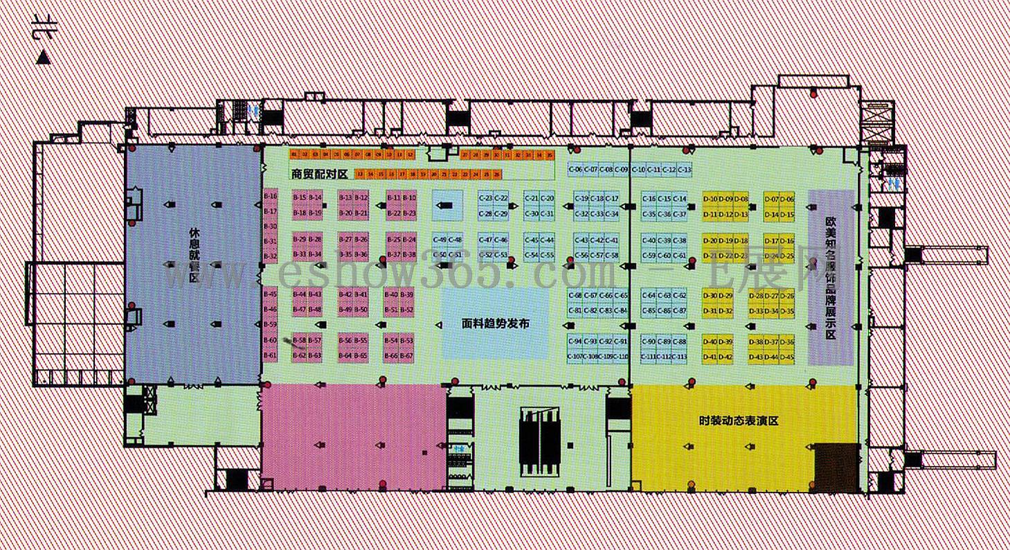 2012中国国际丝博会女装展的平面图