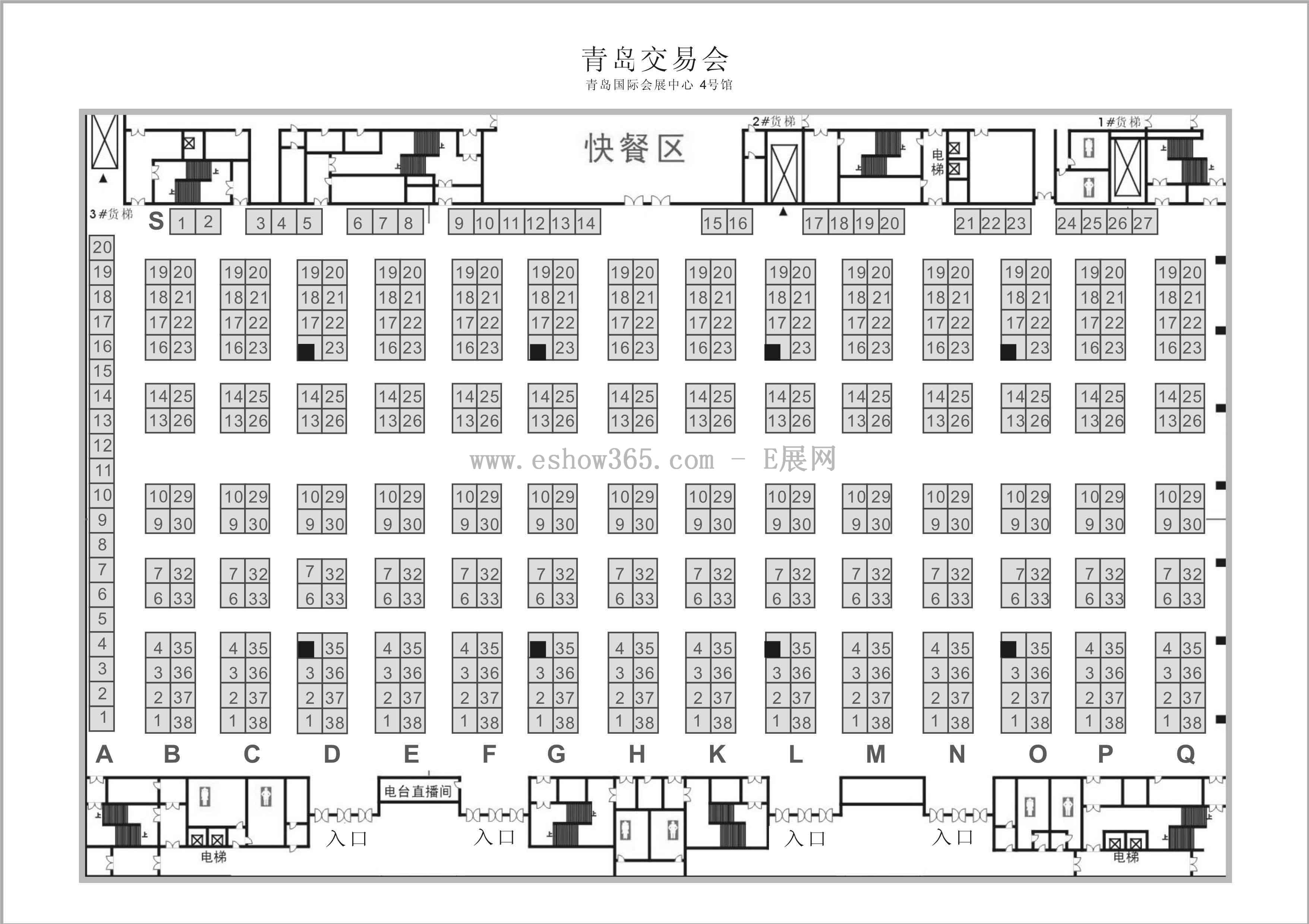 第十九届中国青岛国际面辅料、纱线采购交易会(春季)的平面图