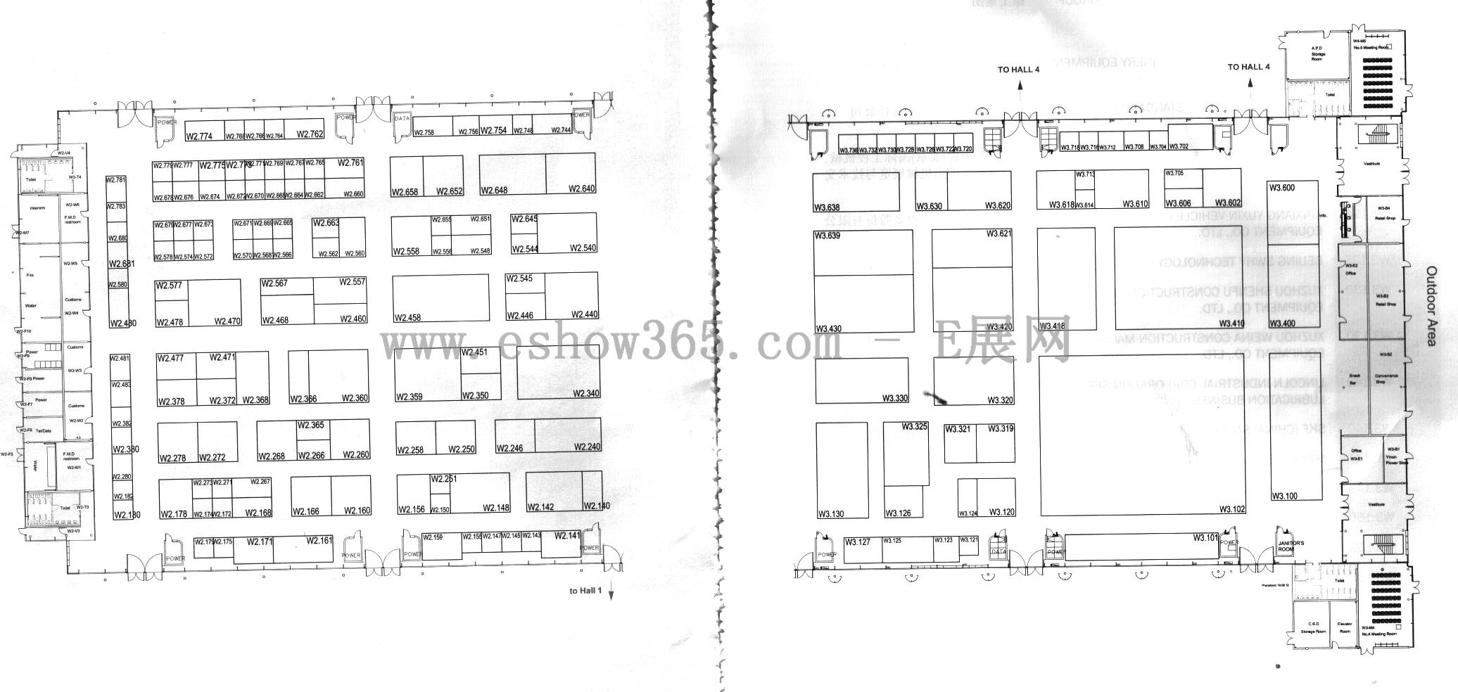 2012第六届中国国际工程机械、建筑机械、工程车辆及设备博览会(宝马展）的平面图