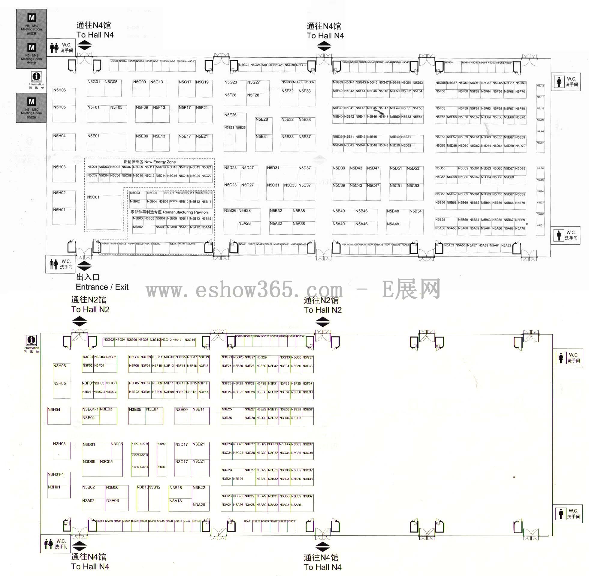 2012上海国际汽车零配件、维修检测诊断设备及服务用品展览会的平面图