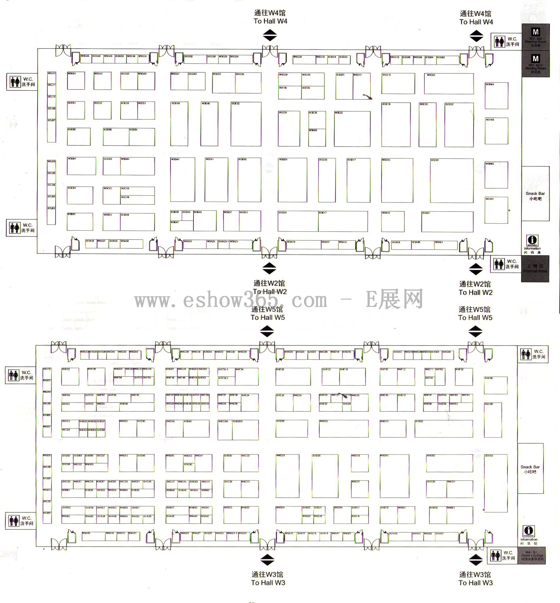 2012上海国际汽车零配件、维修检测诊断设备及服务用品展览会的平面图