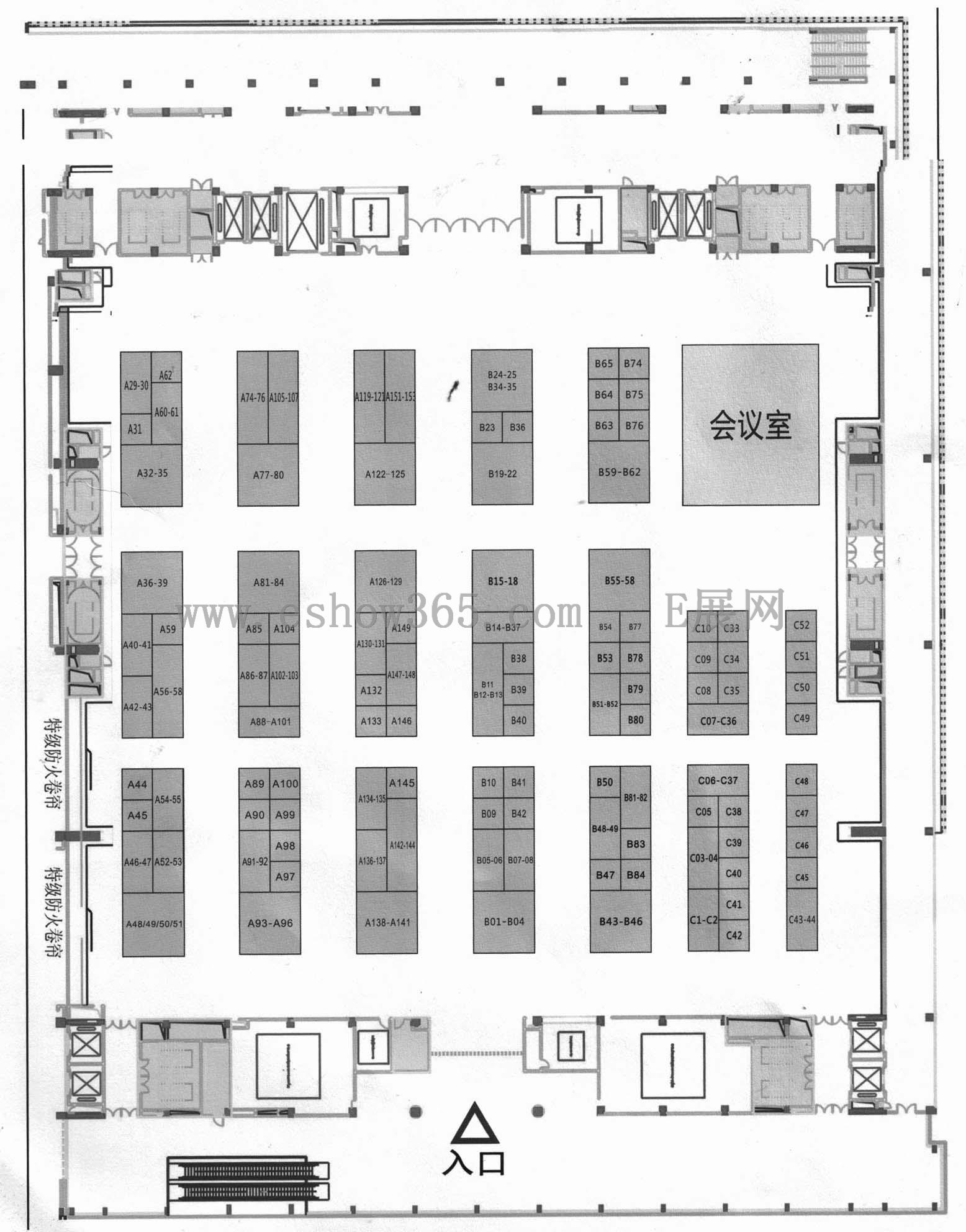 2013中国国际办公设备与耗材新技术展览会的平面图