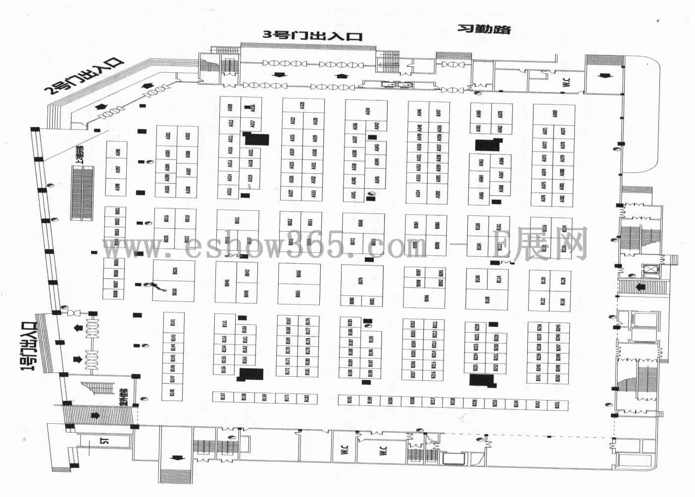 2013中国（上海）国际粉末冶金与精细陶瓷展览会暨会议的平面图