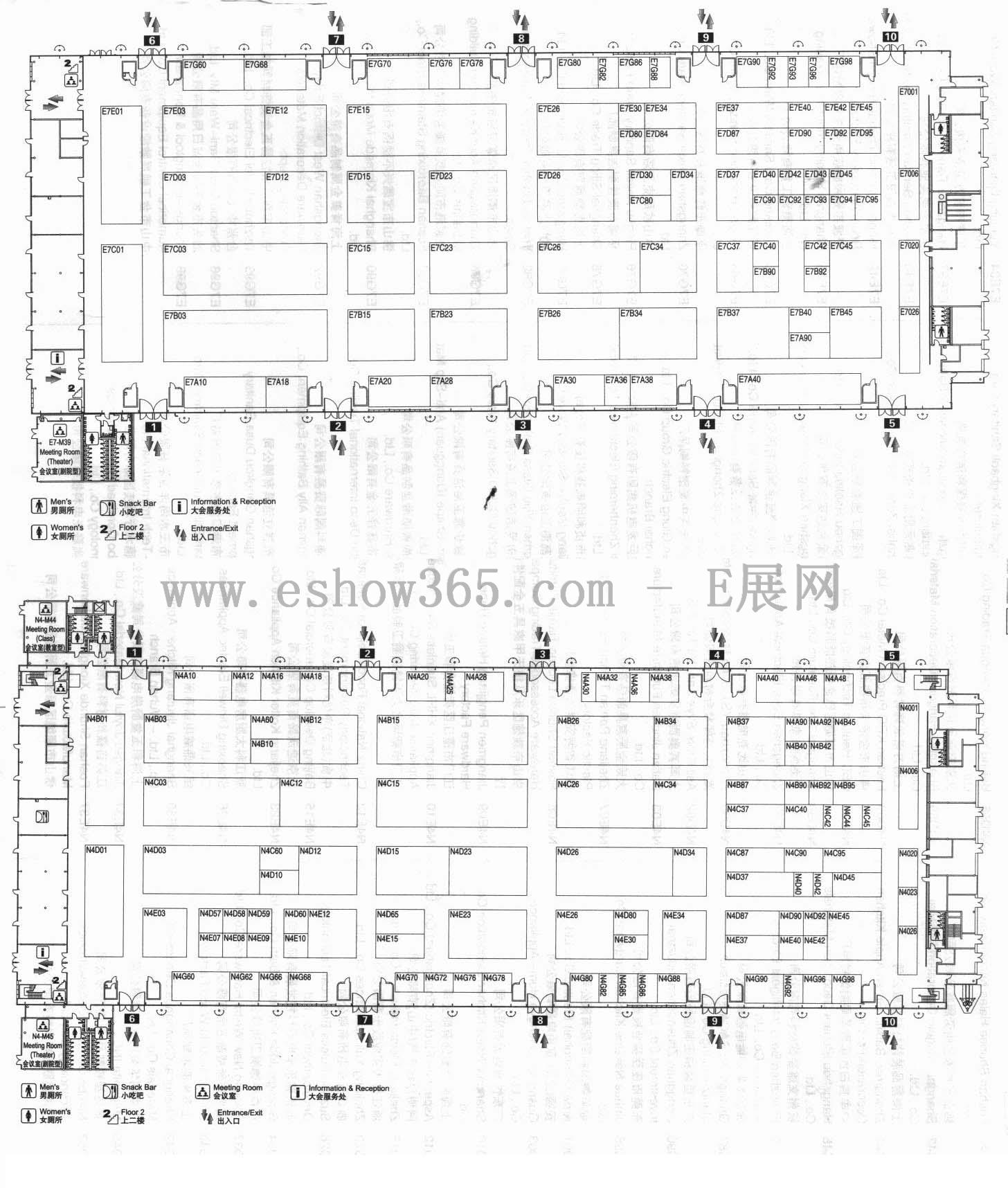 2013第18届中国国际厨房、卫浴设施展览会（Kitchen & Bath）的平面图