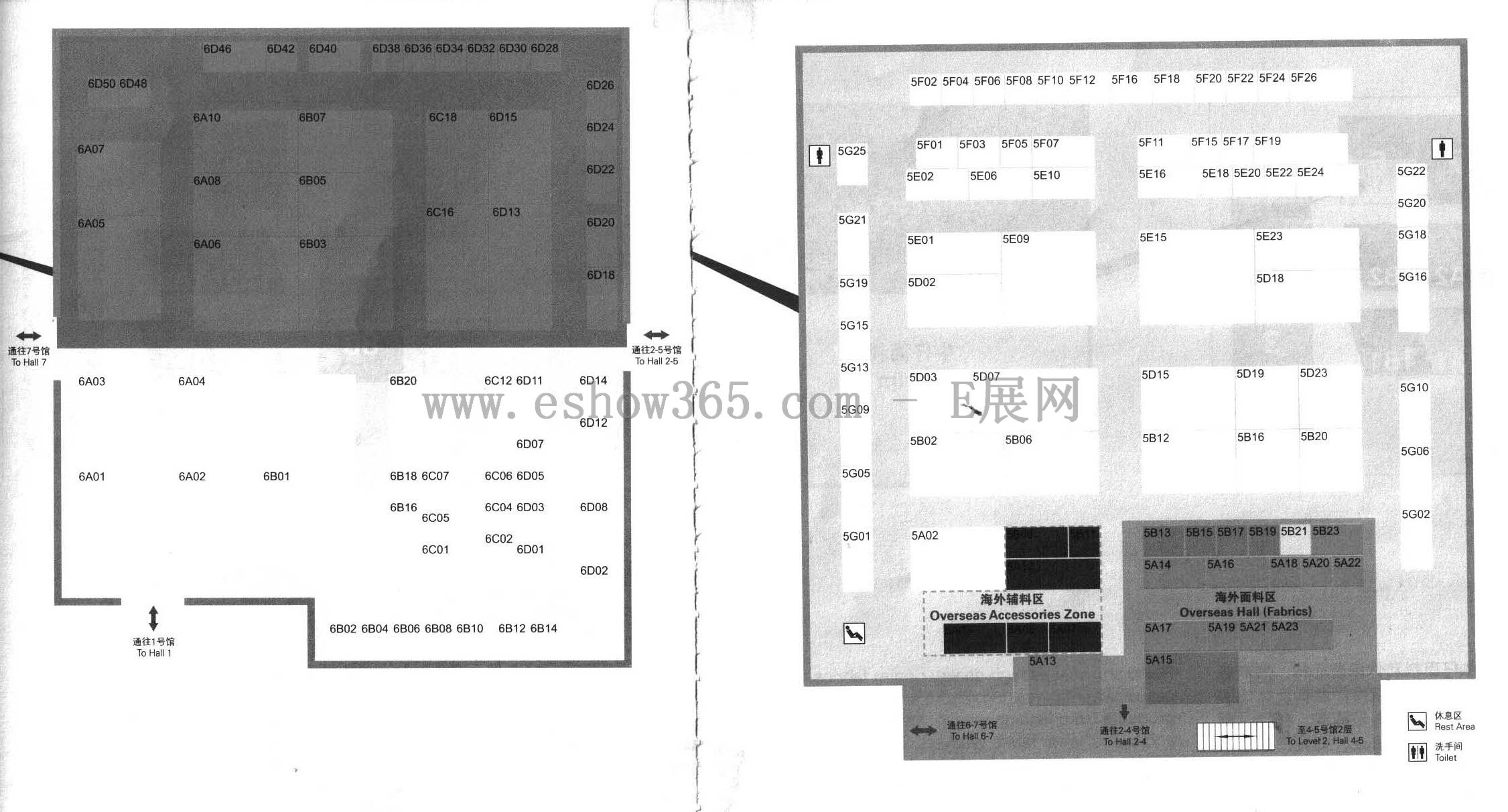 2013中国国际纺织面料及辅料（春夏）博览会的平面图